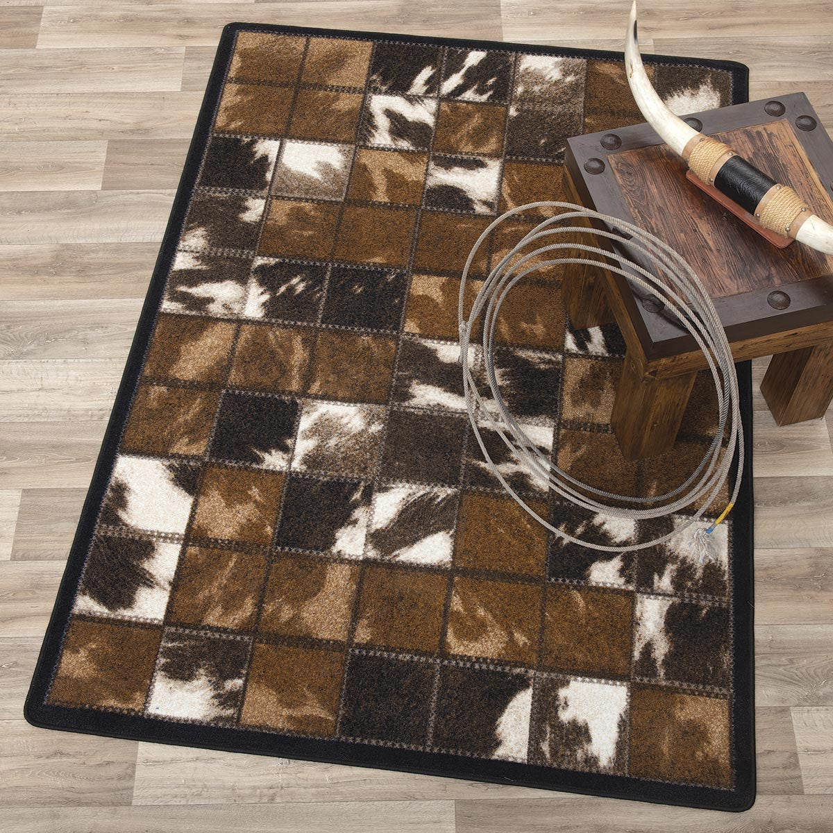 Cowhide Patchwork Rug - 4 x 5