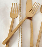 Square Handled Golden Forks - Set of 4