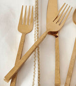 Square Handled Golden Forks - Set of 4