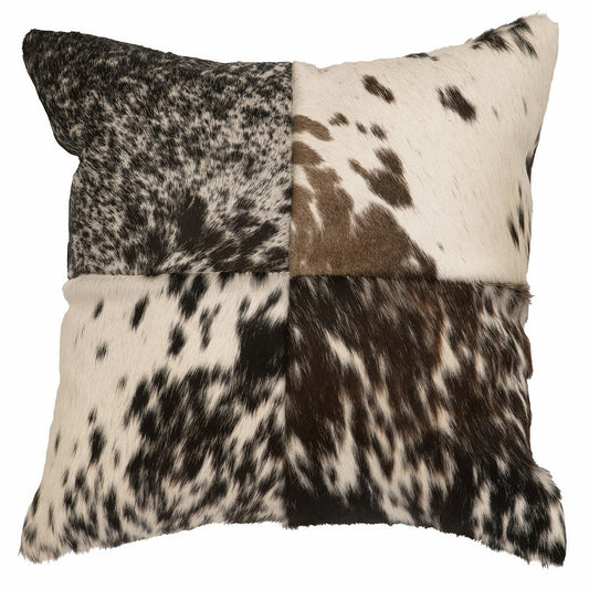 Speckled Hair-On-Hide Stitched Pillow with Fabric Back