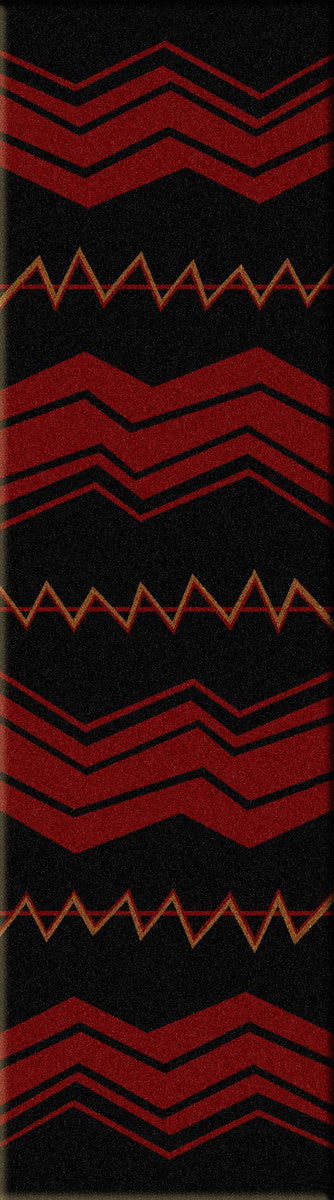 War Path Black Rug - 2 x 8