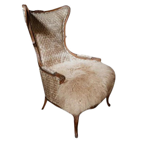 Eclectic Tibetan Sheep Wingback Chair