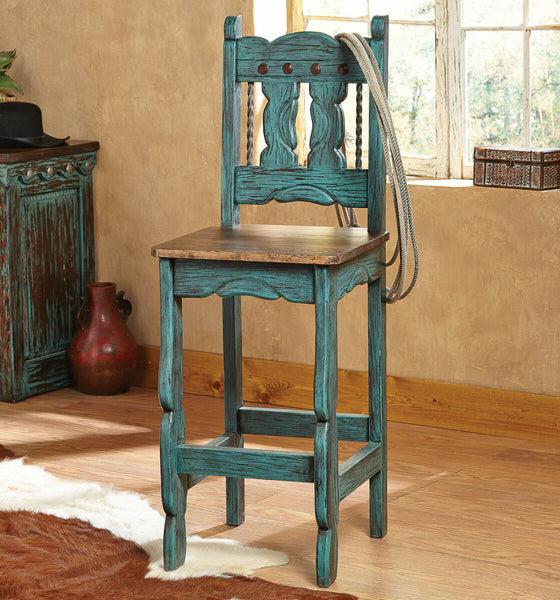 Turquoise Santa Fe Barstool - Set of 3