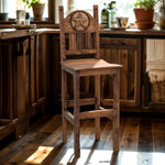 Clarence Starred Brown Barstool - 30 Inch