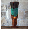 Triangle Glass Table Lamp - Turquoise