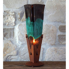 Triangle Glass Table Lamp - Turquoise
