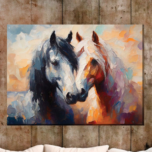 Sunset Horses Indoor/Outdoor Canvas Wall Art