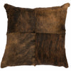 Four Square Dark Brindled Hair on Hide Pillow