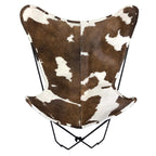 Brown & White Cowhide Sling Chair
