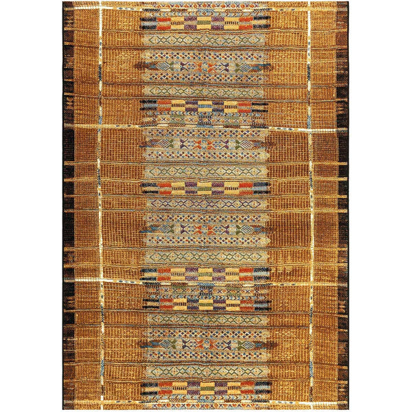 Tribal Stripes Gold Indoor/Outdoor Rug - 3 x 5