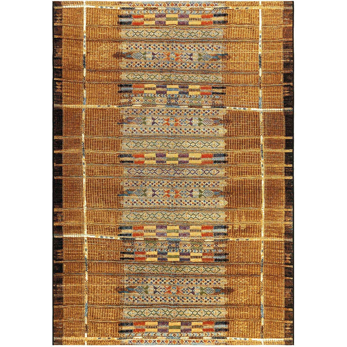Tribal Stripes Gold Indoor/Outdoor Rug - 3 x 5