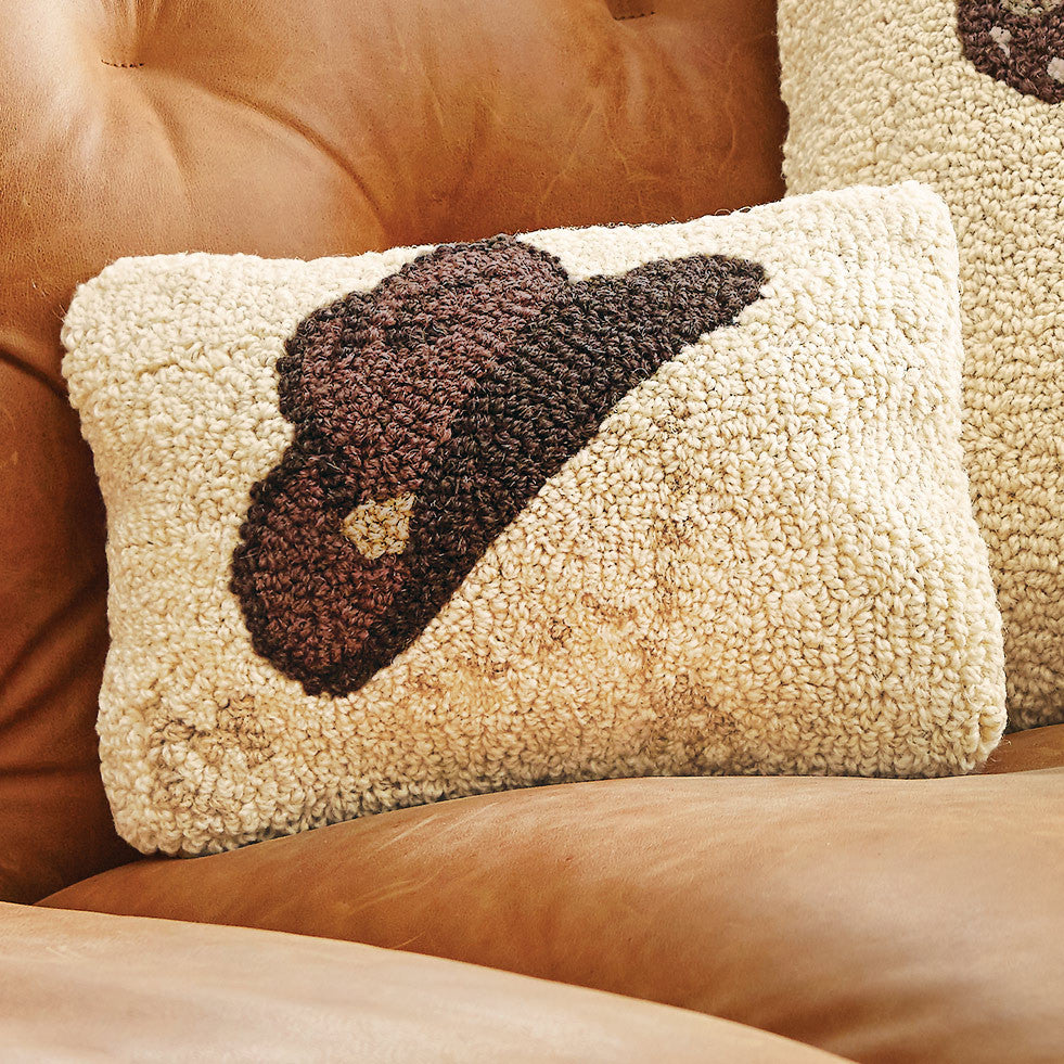 Tip the Hat Hooked Pillow