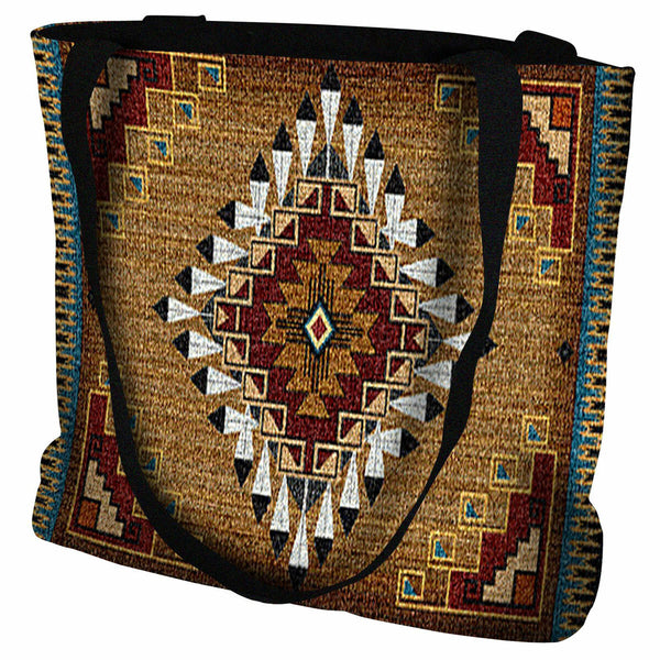 Southwest Sampler Cornflower and Red Tote Bag