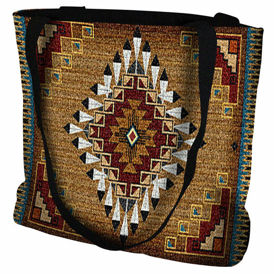 Southwest Sampler Cornflower and Red Tote Bag