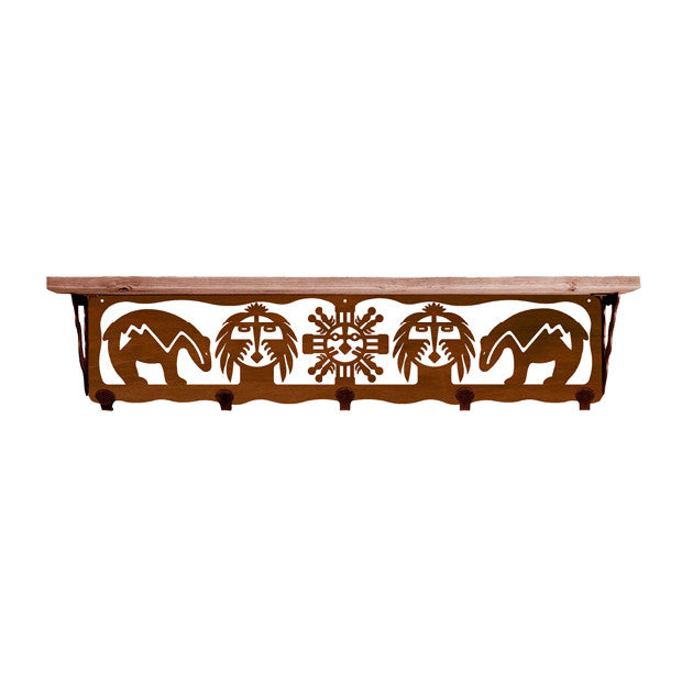 Fetish Bear 34 Inch Pine Hook Shelf