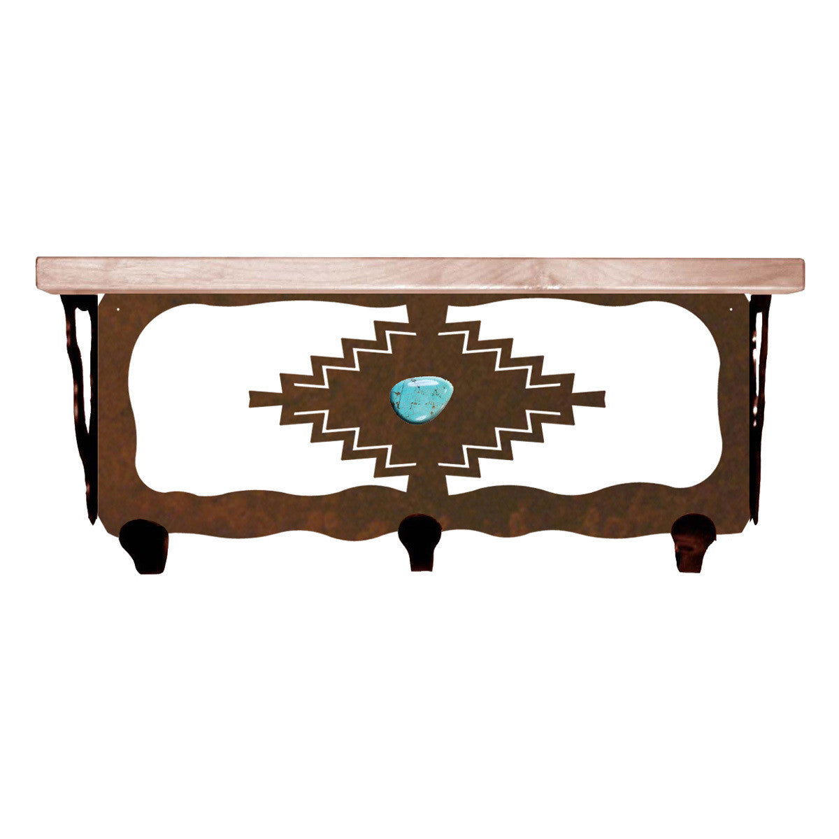 Turquoise Coat Rack Cowboy Coat Racks: Desert Diamond 20-Inch Shelf/Coat Rack with ...