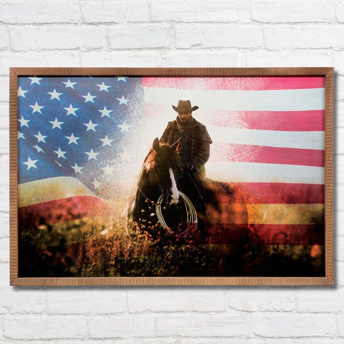 American Flag Cowboy Wall Art - CLEARANCE
