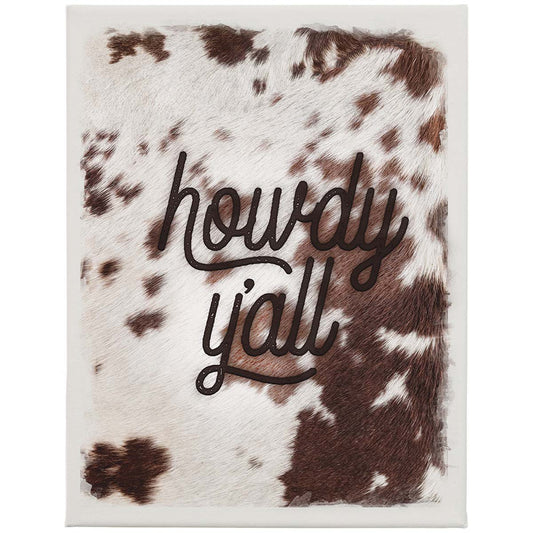 Cowhide Howdy Wall Art