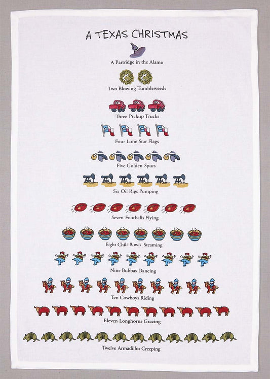12 Days of Texas Christmas Kitchen Towels - Set of 4
