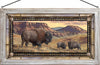Buffalo Ridge Stained Glass Art - White Frame