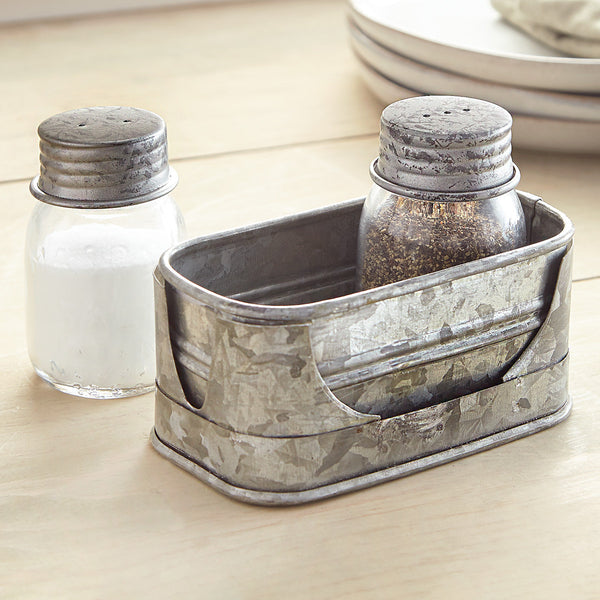 Galvanized Prairie Salt & Pepper Set - OVERSTOCK