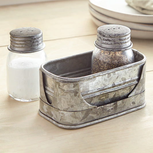 Galvanized Prairie Salt & Pepper Set - OVERSTOCK
