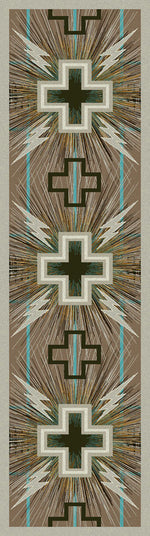 Temple Gray & Turquoise Rug - 2 x 8
