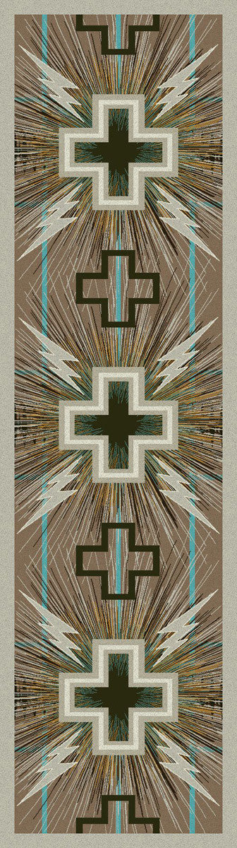 Temple Gray & Turquoise Rug - 2 x 8