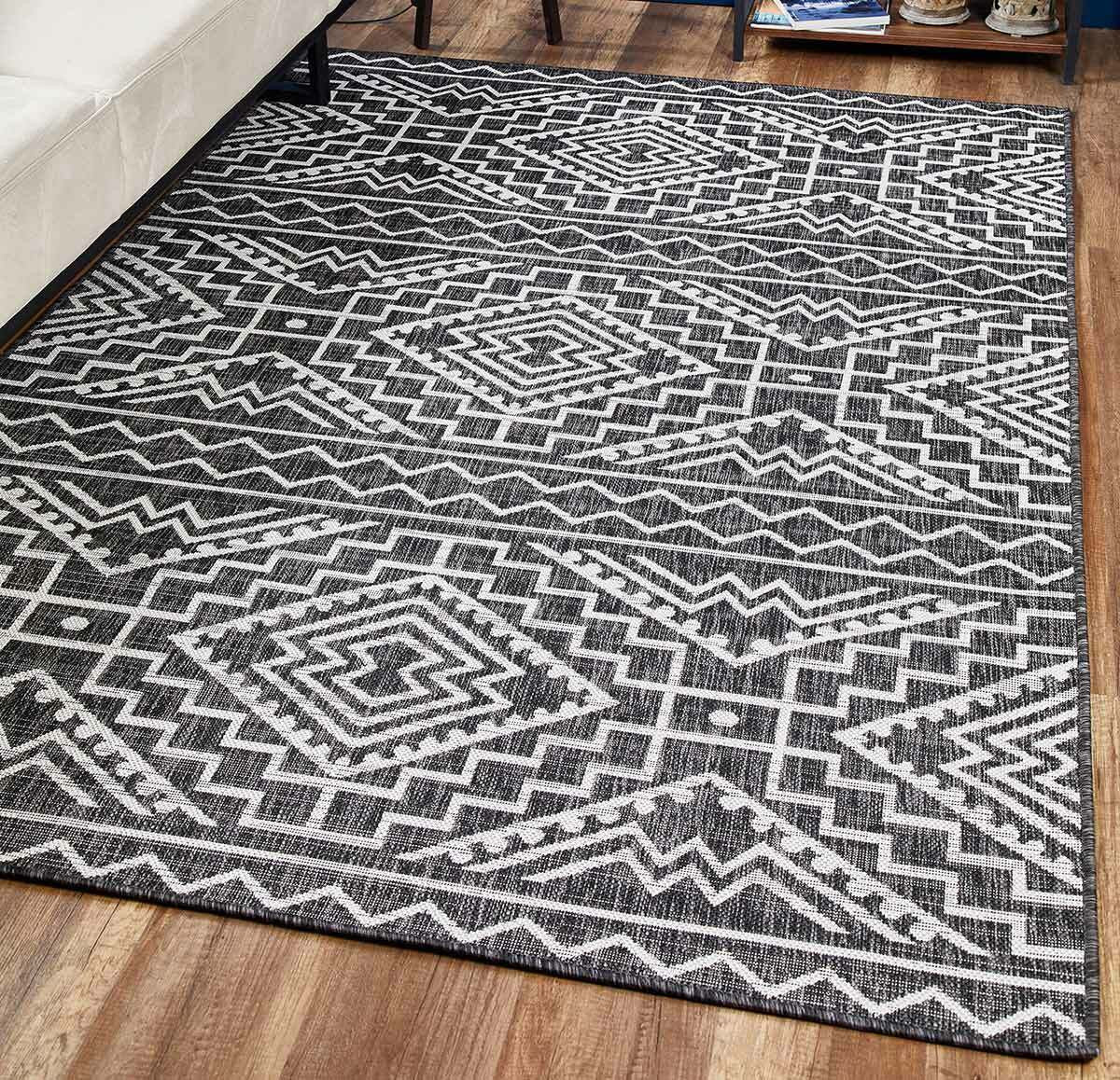 Chandler Black Indoor/Outdoor Rug - 8 x 11 - OUT OF STOCK UNTIL 10/20/2026