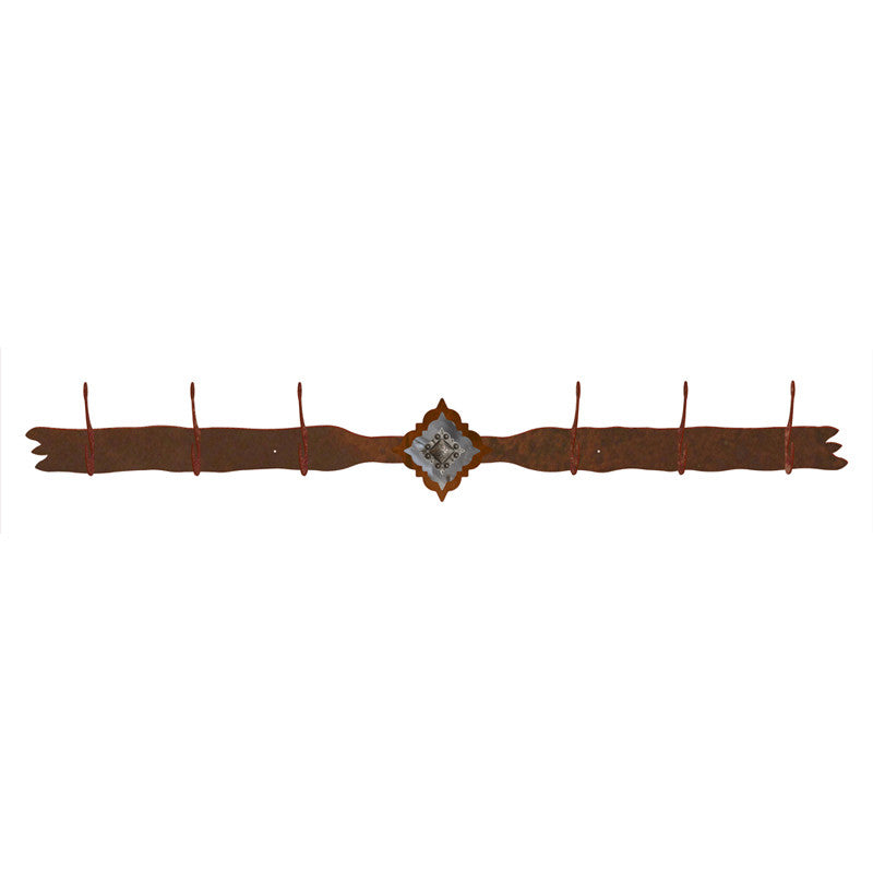 Diamond Old Silver Berry Concho 6 Hook Coat Rack