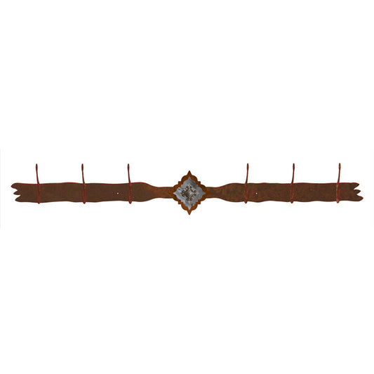 Diamond Old Silver Berry Concho 6 Hook Coat Rack