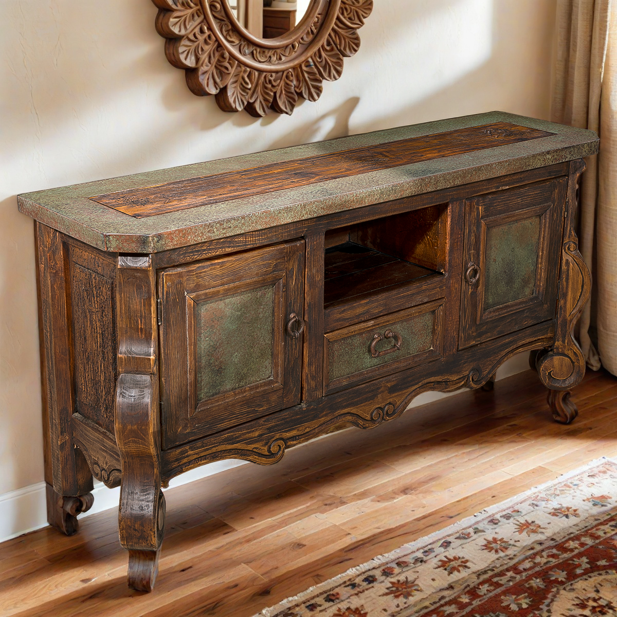 Verdigris Copperwood Buffet / Console Table
