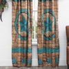 Turquoise Star & Barbed Wire Lined Drapes