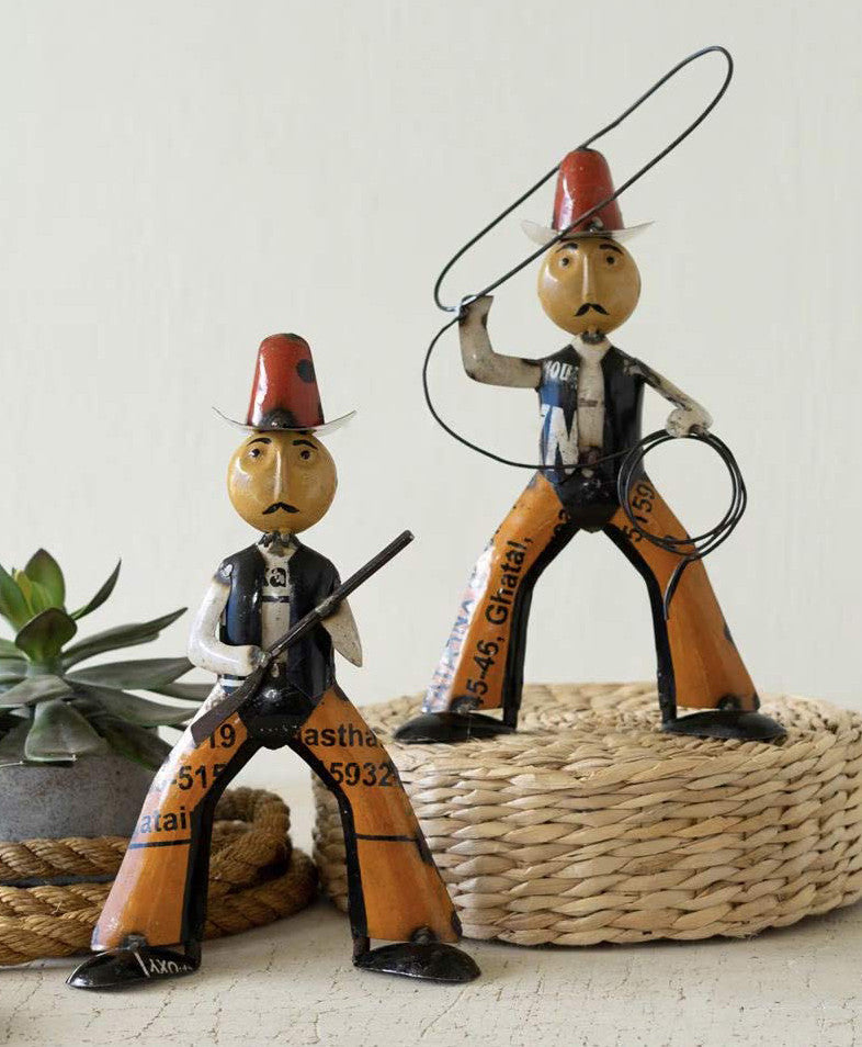 Reclaimed Metal Cowboys - Set of 2 - OUT OF STOCK UNTIL 09/18/2026