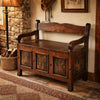 Township Solid Wood Storage Bench with Cowhide Panels