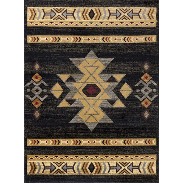 Outlaw Oasis Black Rug - 5 x 7