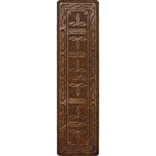 Western Stitched Leather Style Rug - 2 x 8