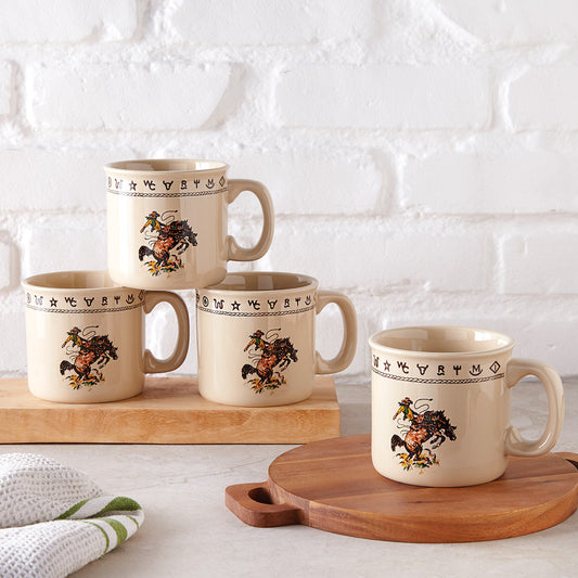 Bronco Buster Camp Mugs - Set of 4 - OUT OF STOCK UNTIL 07/16/2026