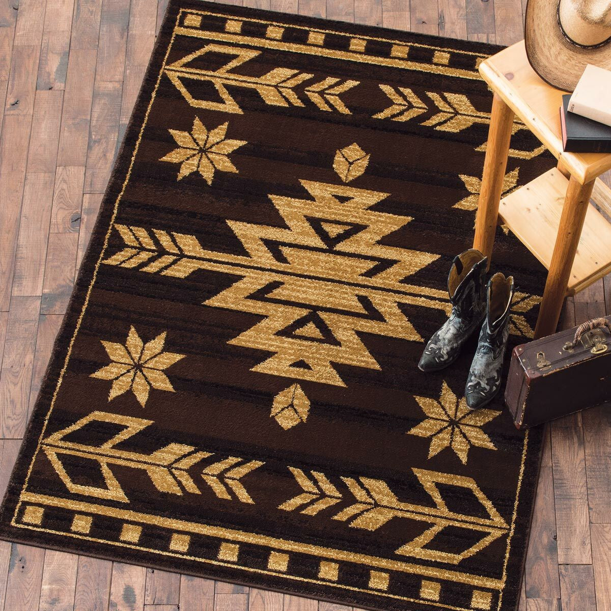 Desert Arrow Brown Rug - 8 x 10