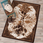 Cowhide & Tooled Leather Design Rug - 11 x 13