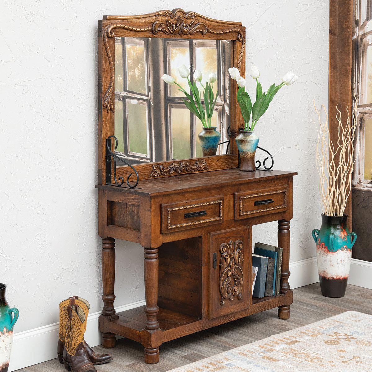 Laramie Mirrored Console Table