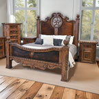 Texas Star Cowhide Bed - Queen
