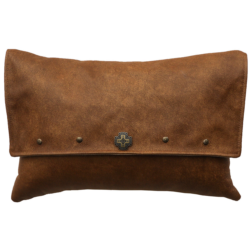 Gentle Fawn Pillow with Leather Back - 12 x 18