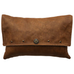 Gentle Fawn Pillow with Leather Back - 12 x 18