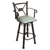 Coronado Iron Barstool with Arms & Swivel Back - Turquoise
