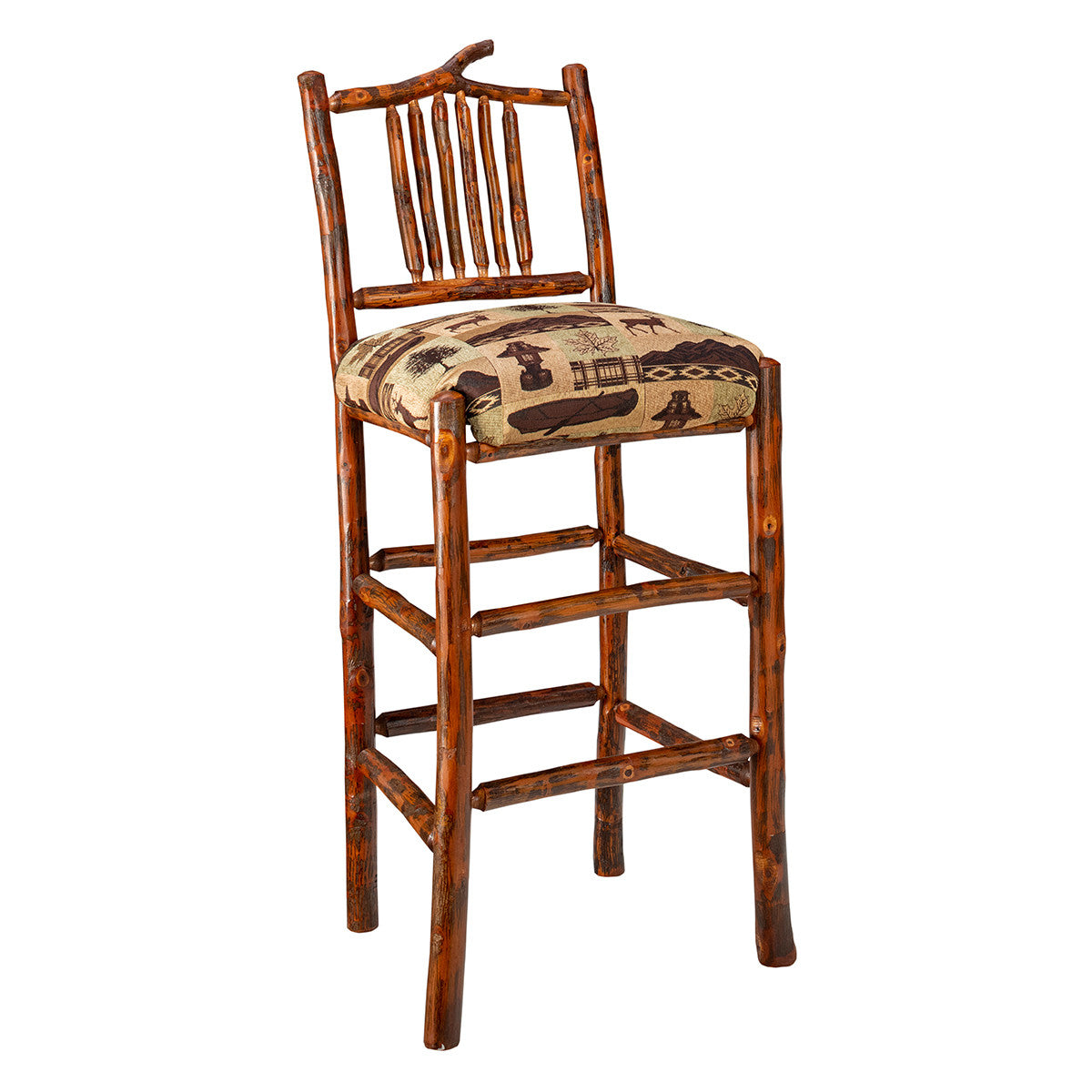 Yellowstone Gallatin Valley Spindle Barstool - Fabric Seat