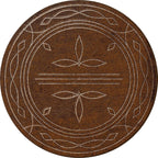 Western Stitched Leather Style Rug - 8 Ft. Round