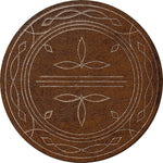 Western Stitched Leather Style Rug - 8 Ft. Round
