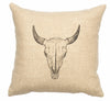 Natural Bull Skull Pillow