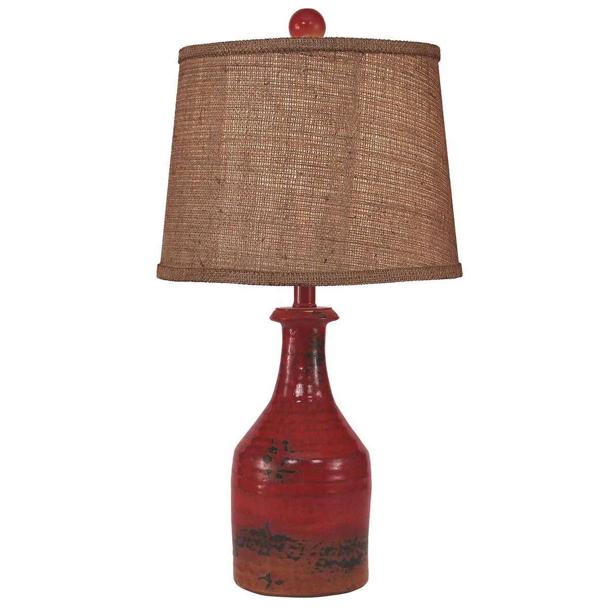 Rustic Crimson Table Lamp